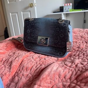 Coach Mini Cassidy Crossbody in Lizzard Embossed Blue Leather